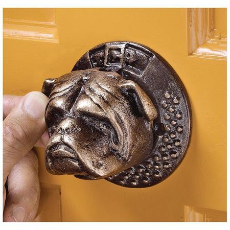 DESIGN TOSCANO Bulldog Authentic Foundry Iron Door Knocker, PK 2 SP928007